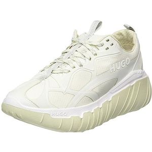 HUGO Heren Xeno Runn sneakers in hardloopschoenstijl met decoratieve reflecterende golven maat, wit, 45 EU