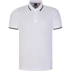 BOSS - Parlay - Polo - Wit - Regular Fit, Piqué, Korte Mouwen