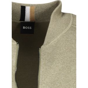 Hugo Boss - Vest - Licht Groen - Katoen/Merinowol - Rits