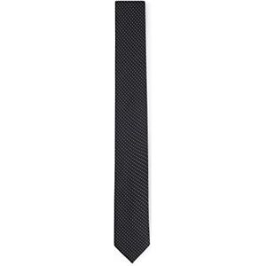 HUGO Heren stropdas cm 6 stropdas van pure zijde met jacquard-patroon, zwart 1, Eén maat