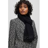 BOSS Dames Lara Scarf, Black1, One Size, zwart 1