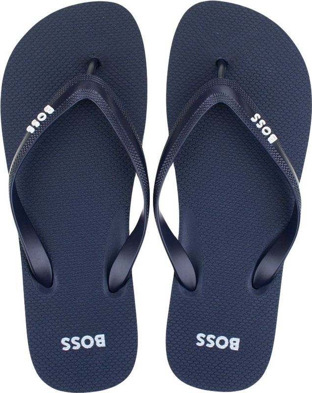 Hugo Boss - BOSS Logo Print - Teenslippers - Blauw - Heren