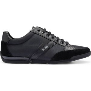 BOSS Saturn Leren Sneakers Zwart