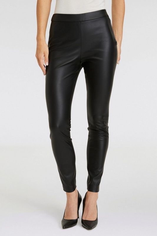 BOSS - Skinny-fit - Broek - Zwart - Hoge Taille, Gecoat Synthetisch Materiaal, Rits Opzij