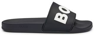 BOSS Kirk Slide Badepantolette, Sommerschuh, Poolslides, Schlappen, mit BOSS-Logoschriftzug