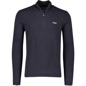 BOSS - Ever-X QZ Trui - Navy - Katoen