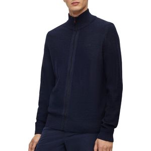 Hugo Boss - Stijlvolle Jas - Zwart - Wolmix - Ademende Stof