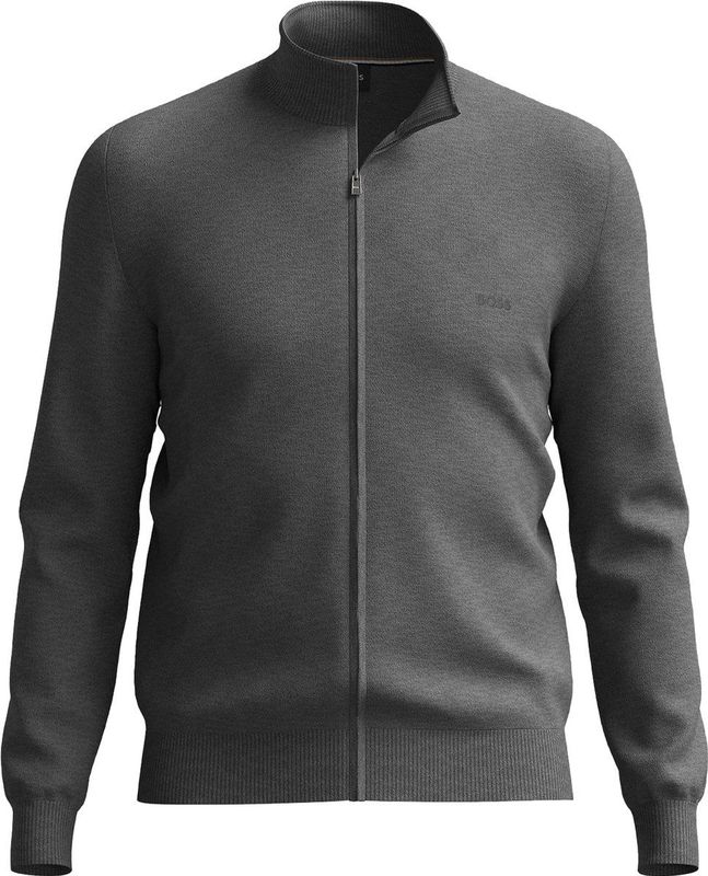 BOSS - Balonso - Vest - Middengrijs - Regular Fit - Wol