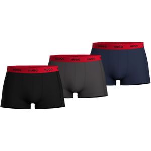 HUGO trunks (3-pack), heren boxers kort, middengrijs, blauw, zwart
