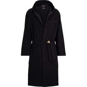 BOSS Iconic French Terry Robe - heren badjas (middeldik) - zwart - Maat: M