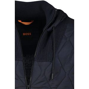 Hugo Boss - Abridorak - Vest - Donkerblauw - Merinowol/Acryl - Met Capuchon