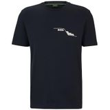 BOSS Heren Tee 3 T-shirt van katoen-jersey met ronde hals en seizoensgebonden artwork, blauw, XL