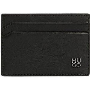 Leather card holder with stacked logo