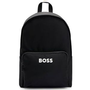 Hugo Boss, Tassen, unisex, Zwart, ONE Size, Polyester, 3D Logo Rugzak - Zwart Gecoat Canvas