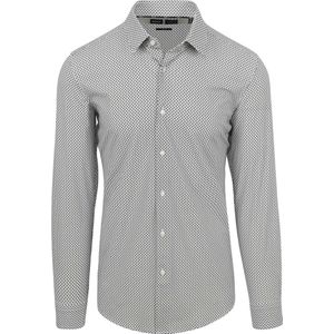 BOSS Hank Overhemd Stretch Print Groen