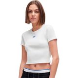 HUGO - Blue - T-shirt - Wit - Verkorte Lengte