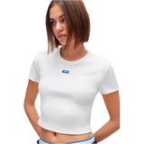HUGO - Blue - T-shirt - Wit - Verkorte Lengte