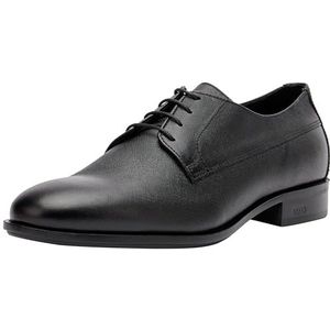 Hugo Boss, Schoenen, Heren, Zwart, 43 EU, Zwarte platte veterschoenen