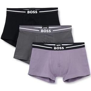 HUGO BOSS Bold trunks (3-pack), heren boxers kort, zwart, lila, grijs