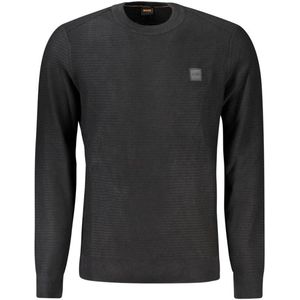 Hugo Boss - Truien - Zwart - Katoen - Ronde Hals - Lange Mouwen