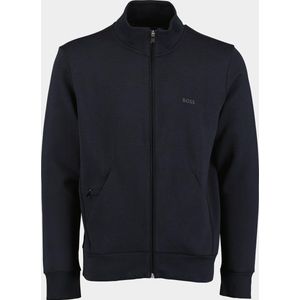 BOSS Sweatshirt - Stretchkatoen - Rits en Verbogen Zakje