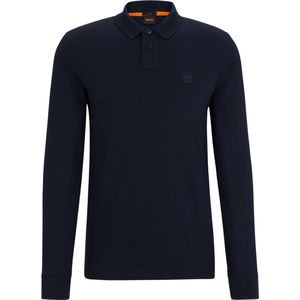 Hugo Boss - Passerby Slim Fit Polo - Lange Mouw - Katoen - Zwart