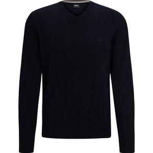 HUGO BOSS Pacello Trui - Donkerblauw - Katoen - Regular Fit - V-hals