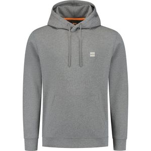 Hoodie - Grijs - Katoen - Geweven Logopatch