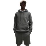 Hoodie - Grijs - Katoen - Geweven Logopatch