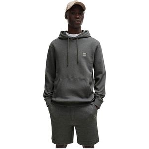 Hoodie - Grijs - Katoen - Geweven Logopatch