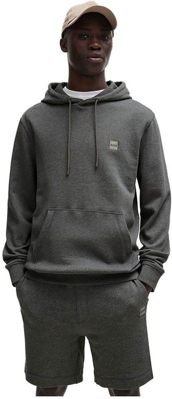 Hoodie - Grijs - Katoen - Geweven Logopatch