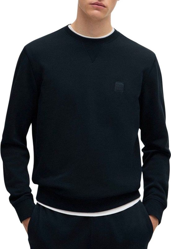 BOSS Orange - Trui - Blauw - 100% Katoen