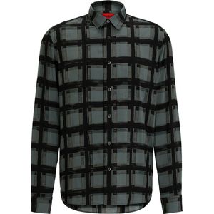 Hugo Boss - Casual Overhemd - Veelkleurig - Viscose - Lange Mouwen