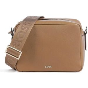 Boss Alyce Schoudertas Leer 21 cm medium beige