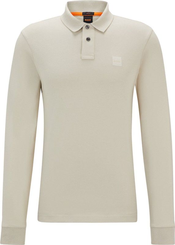 BOSS Passerby Polo Ecru Heren Longsleeve polo
