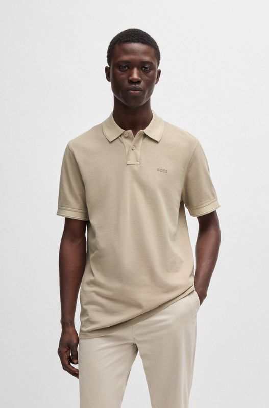 Slim Fit Poloshirt mit Label-Print Modell 'Prime'