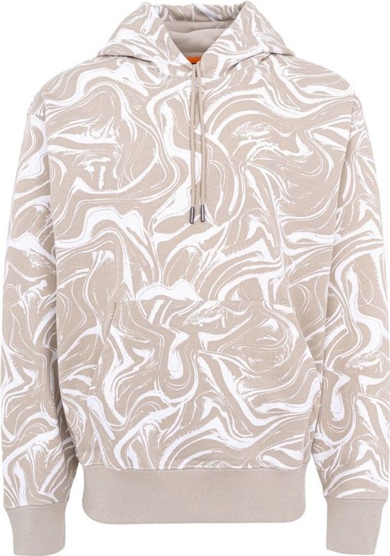 Hugo - Cotton Capshirt - Sweatshirt - Beige - Hooded - Lange Mouwen