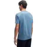 BOSS Black - T-shirt - Blauw - Katoen - Regular Fit