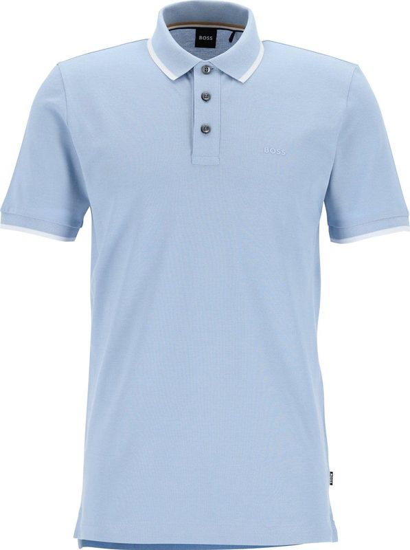 BOSS - Polo - Korte Mouwen - Blauw - Piqué - Regular Fit