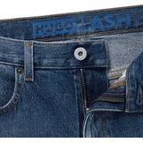 Navy Jeans - Stone Washed - Metalen Ritssluiting - Riemlussen - Steekzakken