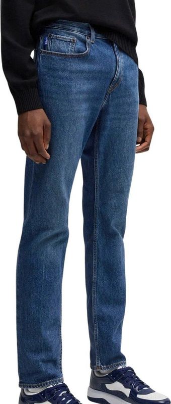 Navy Jeans - Stone Washed - Metalen Ritssluiting - Riemlussen - Steekzakken