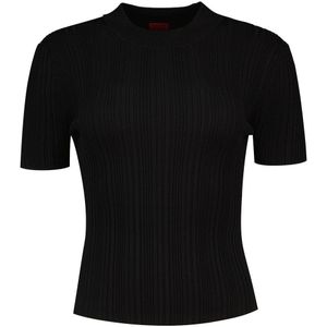 Gebreide trui met hoge halslijn en onregelmatige structuur