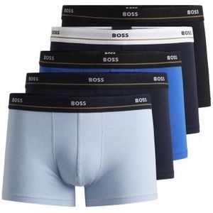 HUGO BOSS Essential trunks (5-pack), heren boxers kort, verschillende tinten blauw