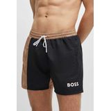 HUGO BOSS Beach Ball Set, heren zwembroek, tafeltennis set en tas, beige met zwart