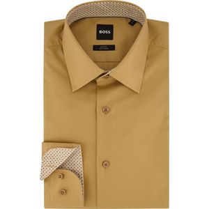Hugo Boss, Heren, Overhemden, Bruin, Maat: XL Katoen,