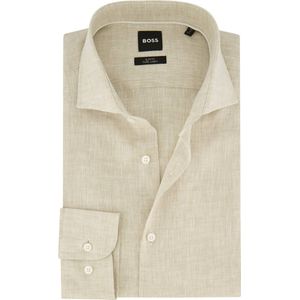 Hugo Boss - H-Hank Overhemd - Beige - 100% Linnen