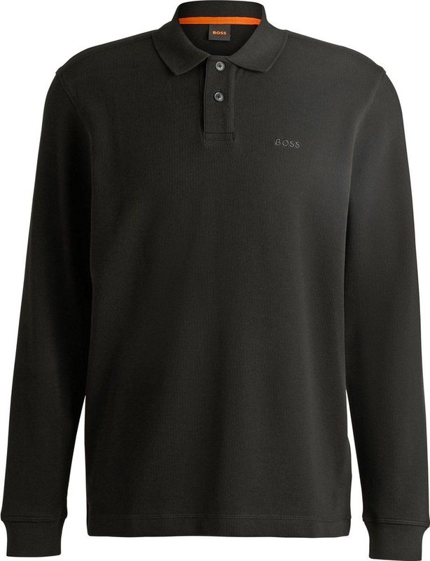 BOSS Petempestolong Long Sleeve Polo Zwart - Heren - Longsleeve polo