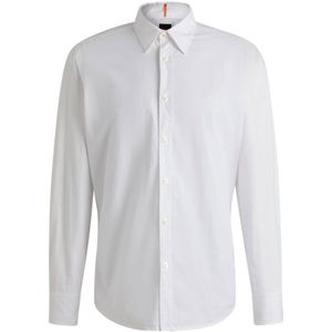 Hugo Boss, Overhemden, Heren, Wit, M, Katoen, Elegante longsleeve voor heren