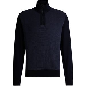 BOSS Dambino Half Zip Trui Navy - Heren - Schipperstrui