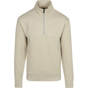 BOSS Courduroy Half Zip Trui Ecru - Heren - Schipperstrui